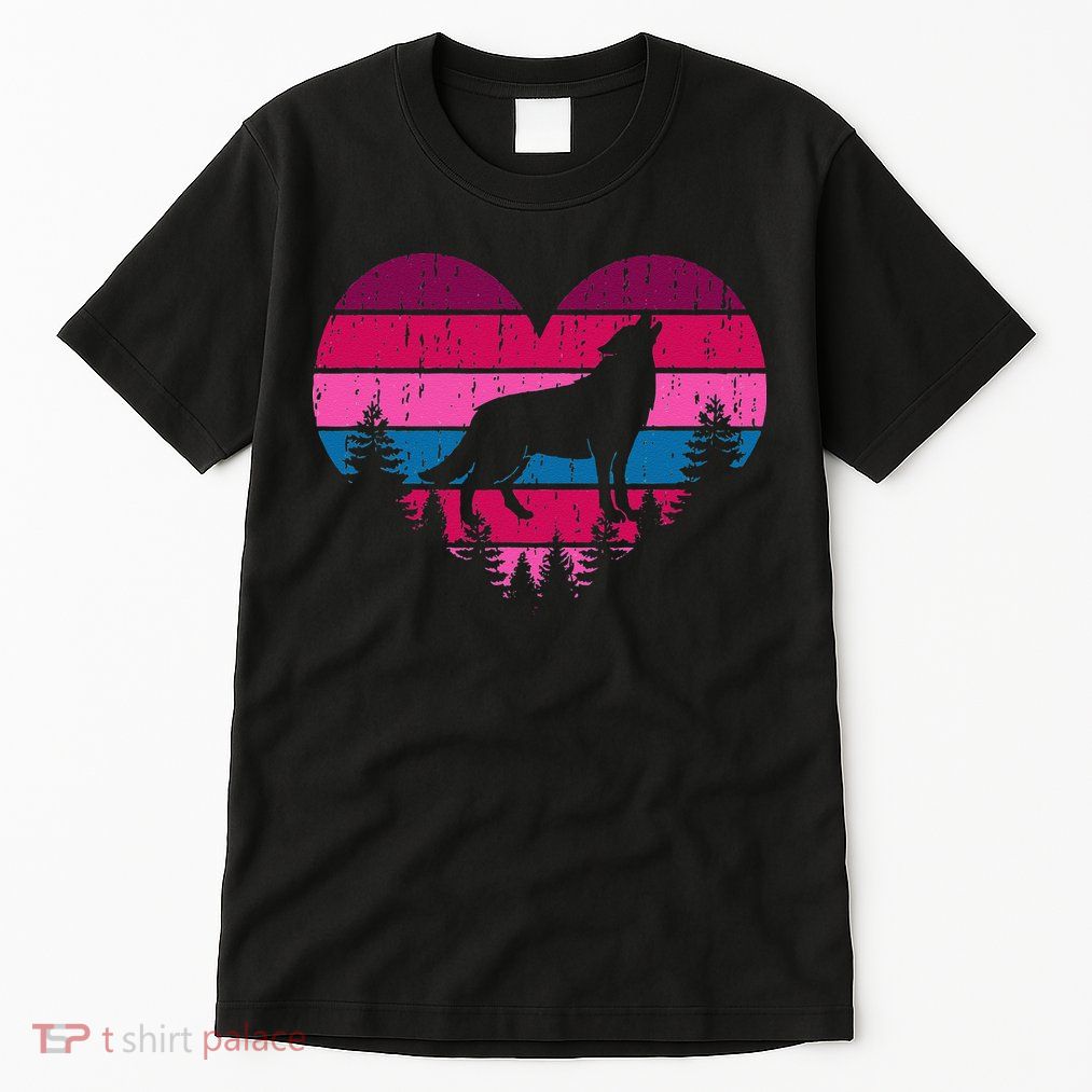 Wolf Girl Valentines Day Vintage Cute Loves Wolves Tall T-Shirt