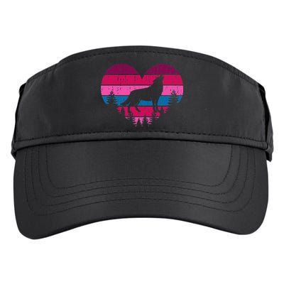 Wolf Girl Valentines Day Vintage Cute Loves Wolves Adult Drive Performance Visor