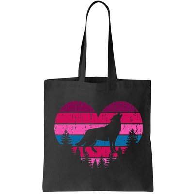 Wolf Girl Valentines Day Vintage Cute Loves Wolves Bag