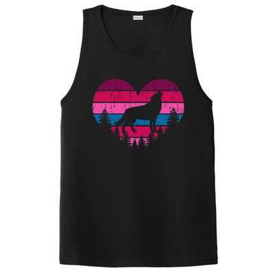 Wolf Girl Valentines Day Vintage Cute Loves Wolves PosiCharge Competitor Tank