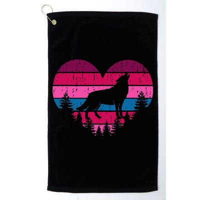 Wolf Girl Valentines Day Vintage Cute Loves Wolves Golf Towel