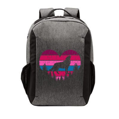 Wolf Girl Valentines Day Vintage Cute Loves Wolves Vector Backpack