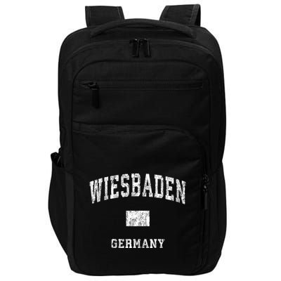 Wiesbaden Germany Vintage Athletic Sports Design Hoodie Impact Tech Backpack