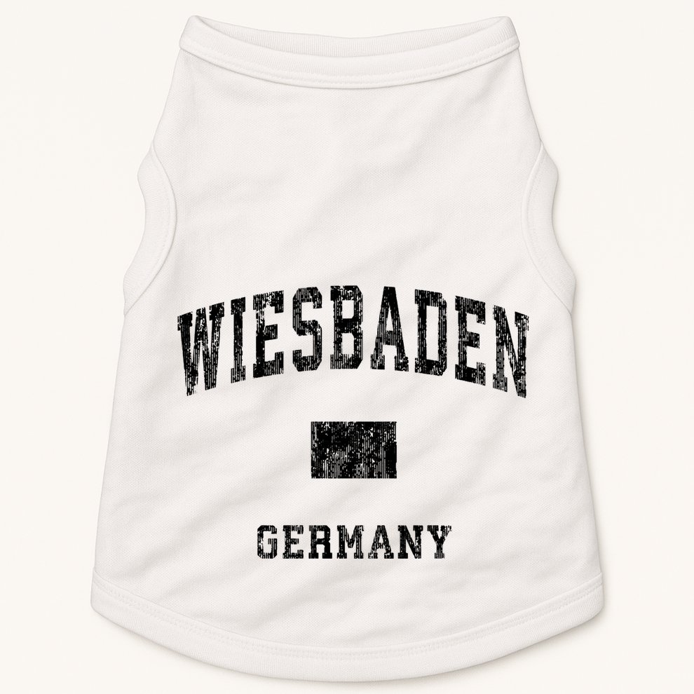 Wiesbaden Germany Vintage Athletic Sports Design Hoodie Doggie Tank