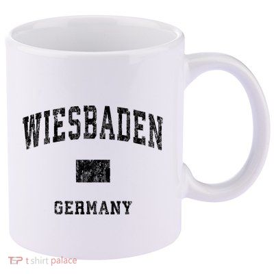 Wiesbaden Germany Vintage Athletic Sports Design Hoodie 11oz C Handle Ceramic Mug