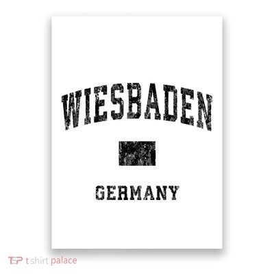 Wiesbaden Germany Vintage Athletic Sports Design Hoodie Poster