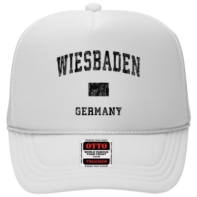 Wiesbaden Germany Vintage Athletic Sports Design Hoodie Trucker Hat