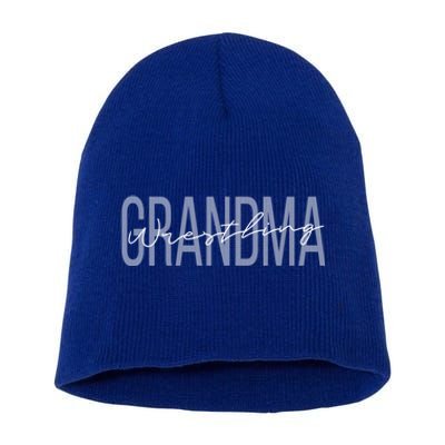 Wrestling Grandma Wrestling Mom Funny Wrestling Gift Short Acrylic Beanie