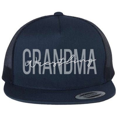 Wrestling Grandma Wrestling Mom Funny Wrestling Gift Flat Bill Trucker Hat