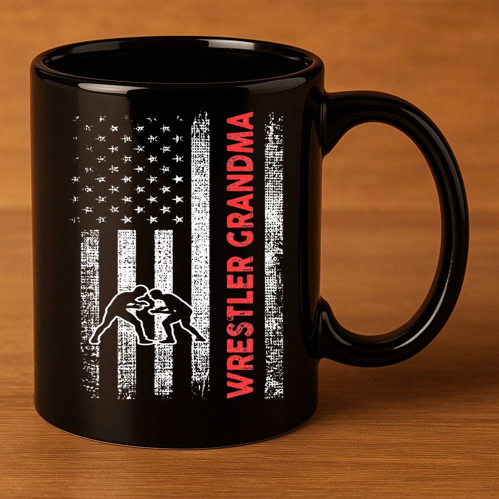 Wrestling Grandma 11oz C Handle Ceramic Mug