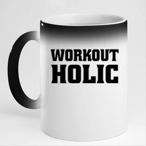 Workoutholic Gift 11oz Black Color Changing Mug