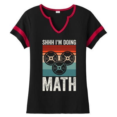 Weightlifting Gym Workout Lover Shhh Im Doing Math Ladies Halftime Notch Neck Tee