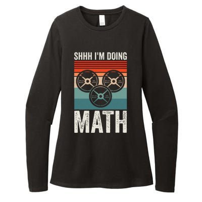 Weightlifting Gym Workout Lover Shhh Im Doing Math Womens CVC Long Sleeve Shirt