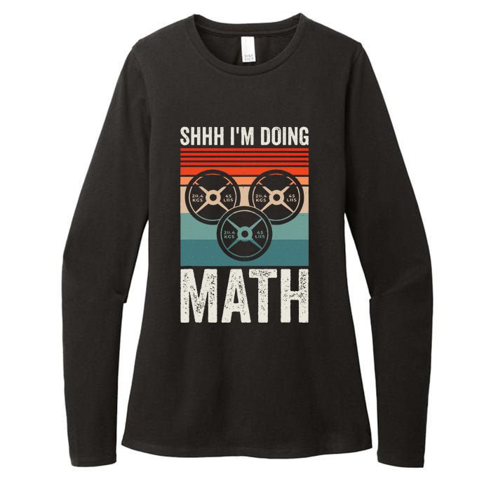 Weightlifting Gym Workout Lover Shhh Im Doing Math Womens CVC Long Sleeve Shirt