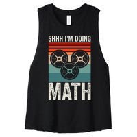 Weightlifting Gym Workout Lover Shhh Im Doing Math Women's Racerback Cropped Tank