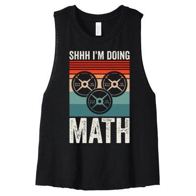 Weightlifting Gym Workout Lover Shhh Im Doing Math Women's Racerback Cropped Tank