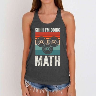 Weightlifting Gym Workout Lover Shhh Im Doing Math Women's Knotted Racerback Tank