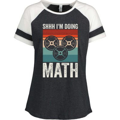 Weightlifting Gym Workout Lover Shhh Im Doing Math Enza Ladies Jersey Colorblock Tee