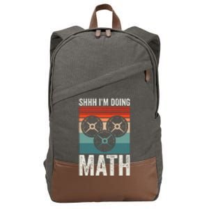 Weightlifting Gym Workout Lover Shhh Im Doing Math Cotton Canvas Backpack