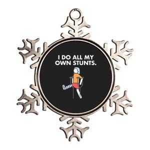 Womens Get Well Funny Injury Leg Broken Leg I Do My Own Stunts Gift Metallic Star Ornament