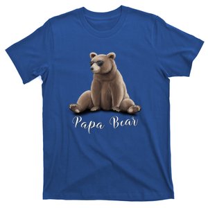 Watercolor Grizzly Wearing Sunglasses Fathers Day Papa Bear Funny Gift T-Shirt