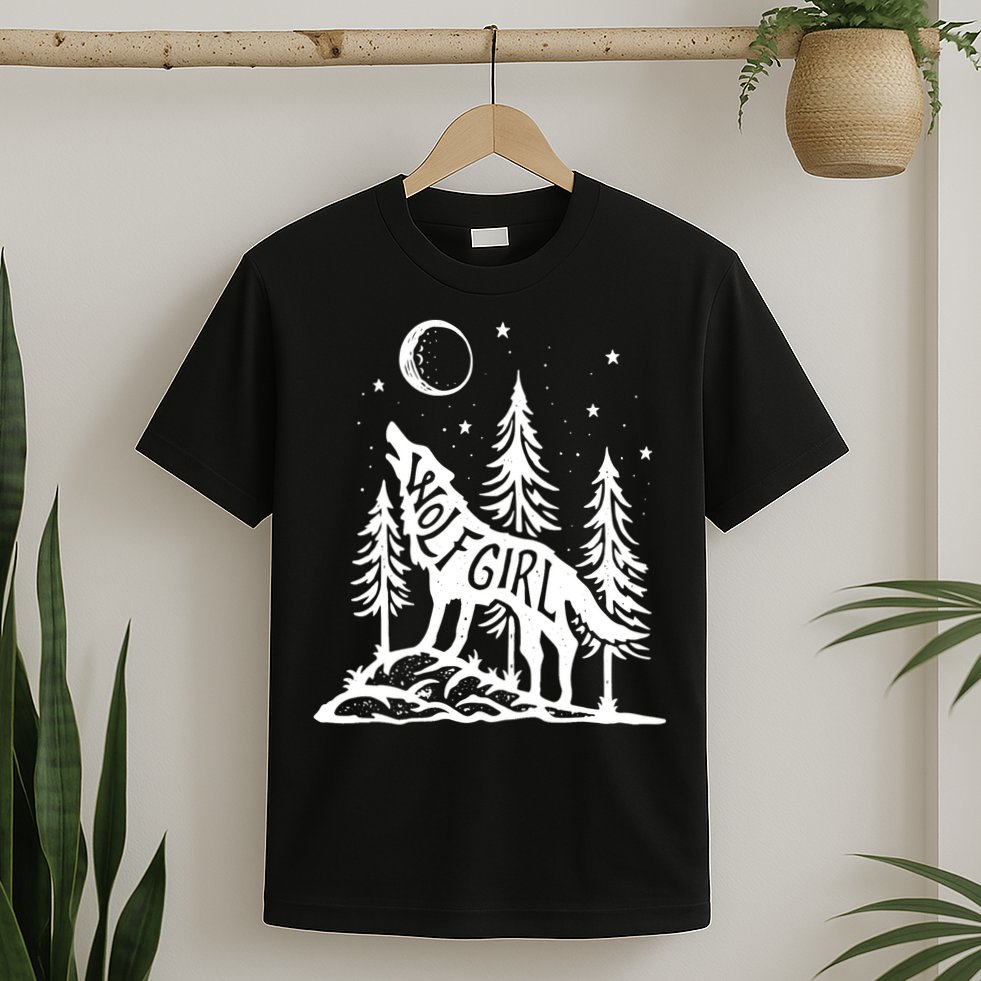 Wolf Girl Who Loves Wolves Funny Animal Lovers Women Outdoor TShirt T-Shirt