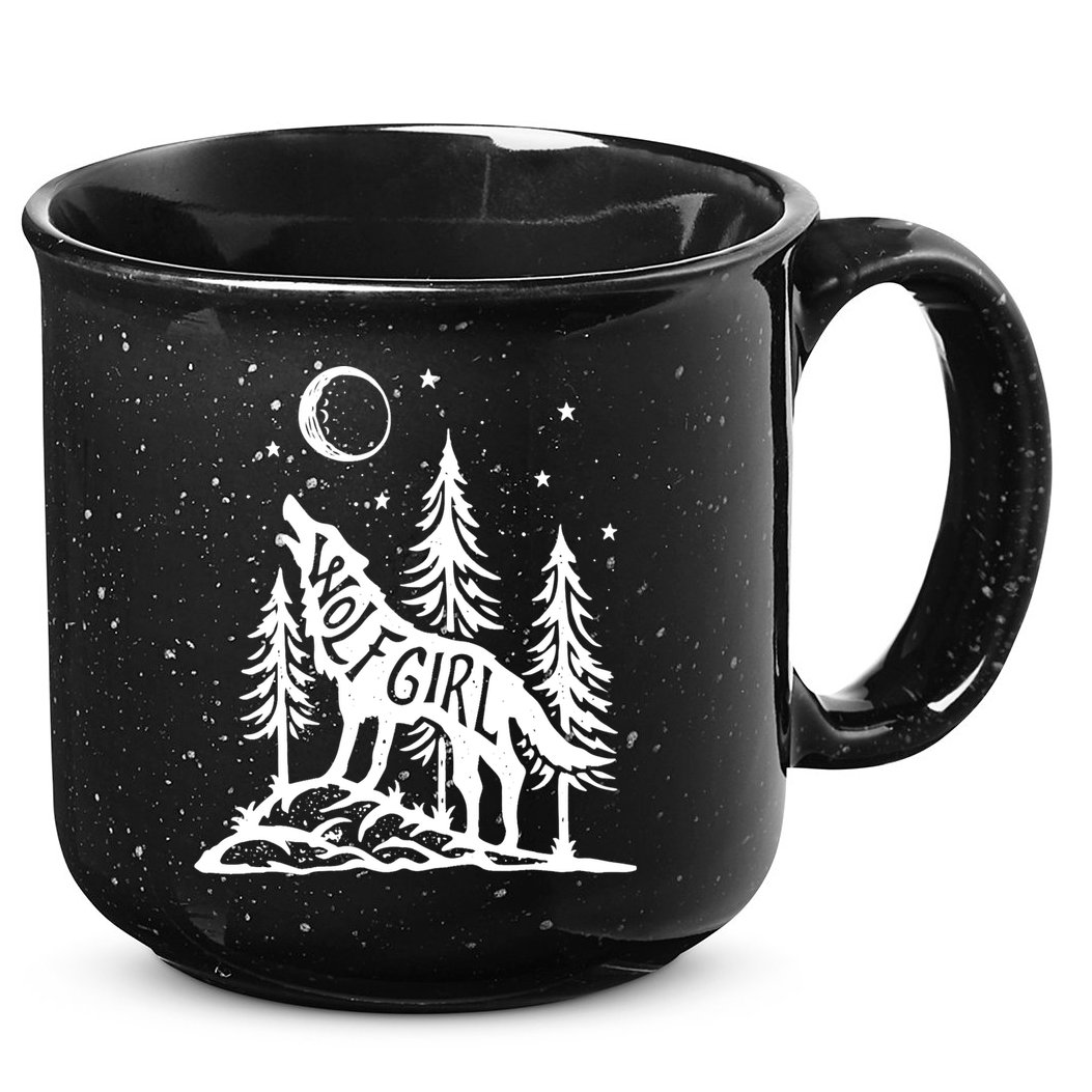 Wolf Girl Who Loves Wolves Funny Animal Lovers Women Outdoor TShirt 15oz Campfire Ceramic Mug