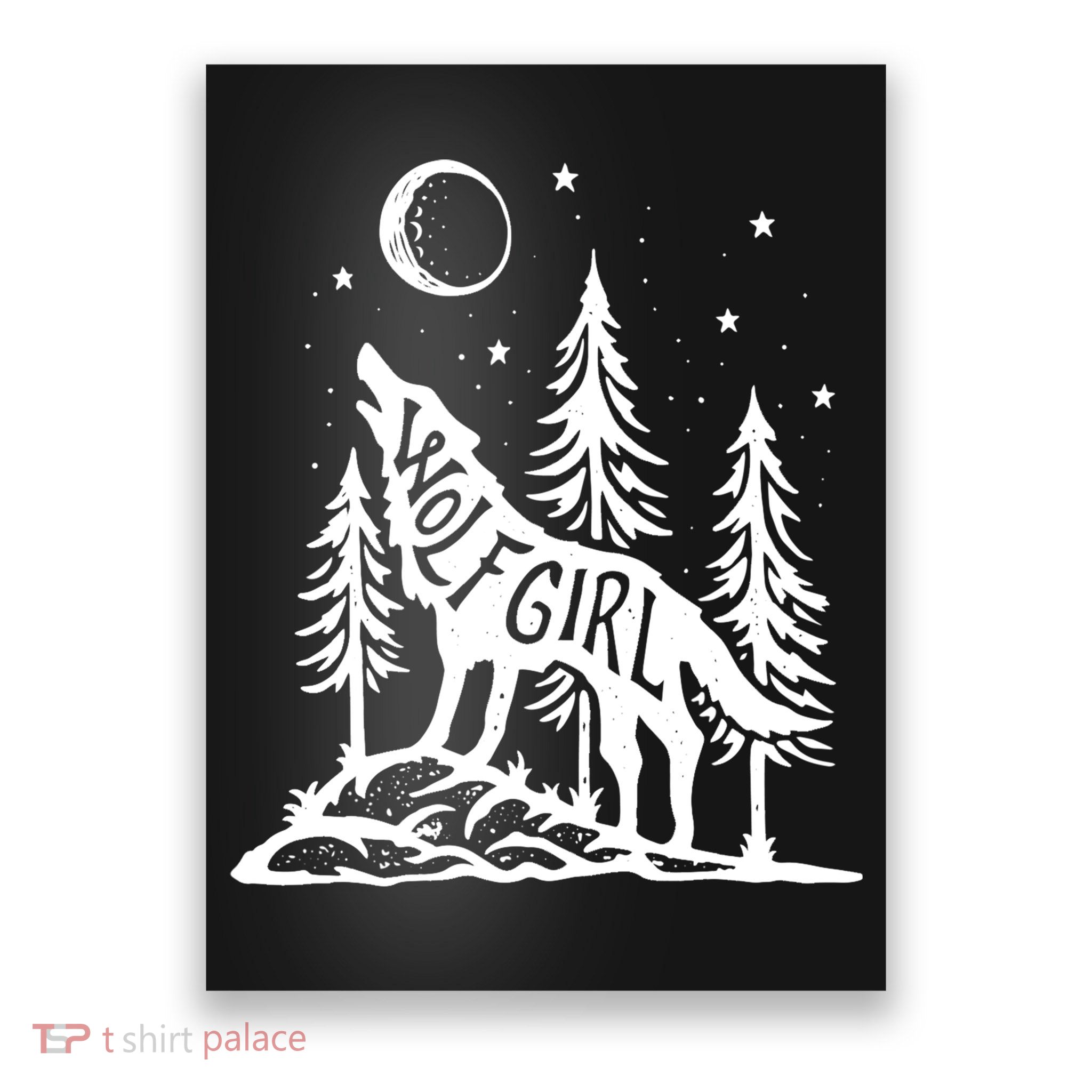 Wolf Girl Who Loves Wolves Funny Animal Lovers Women Outdoor TShirt Poster
