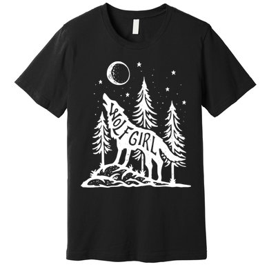 Wolf Girl Who Loves Wolves Funny Animal Lovers Women Outdoor TShirt Premium T-Shirt
