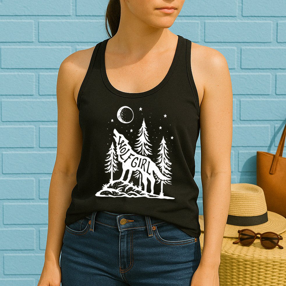 Wolf Girl Who Loves Wolves Funny Animal Lovers Women Outdoor TShirt Womens Tank Top