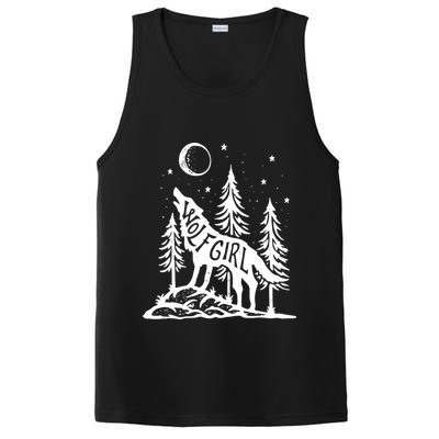 Wolf Girl Who Loves Wolves Funny Animal Lovers Women Outdoor TShirt PosiCharge Competitor Tank