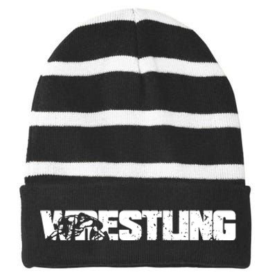 Wrestling Gift Striped Beanie with Solid Band