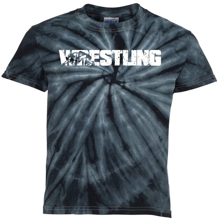 Wrestling Gift Kids Tie-Dye T-Shirt