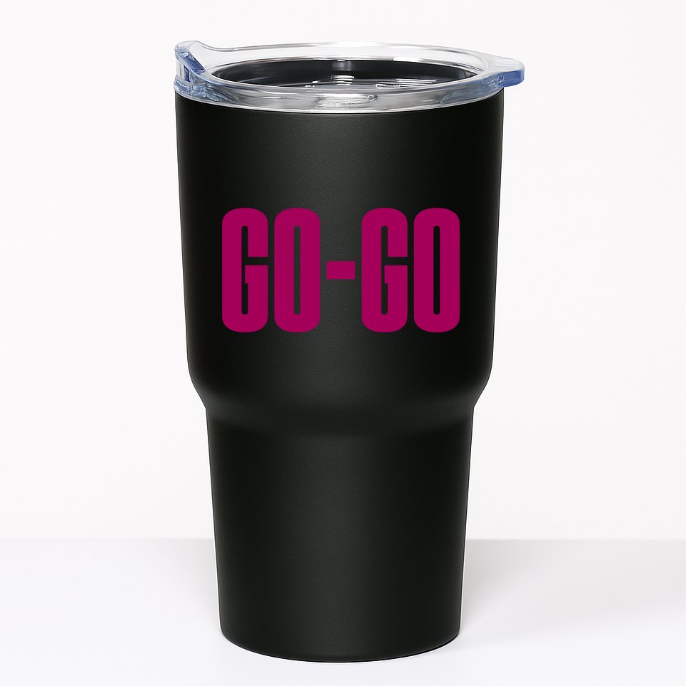 Wham Gogo With Pink Text Tumbler