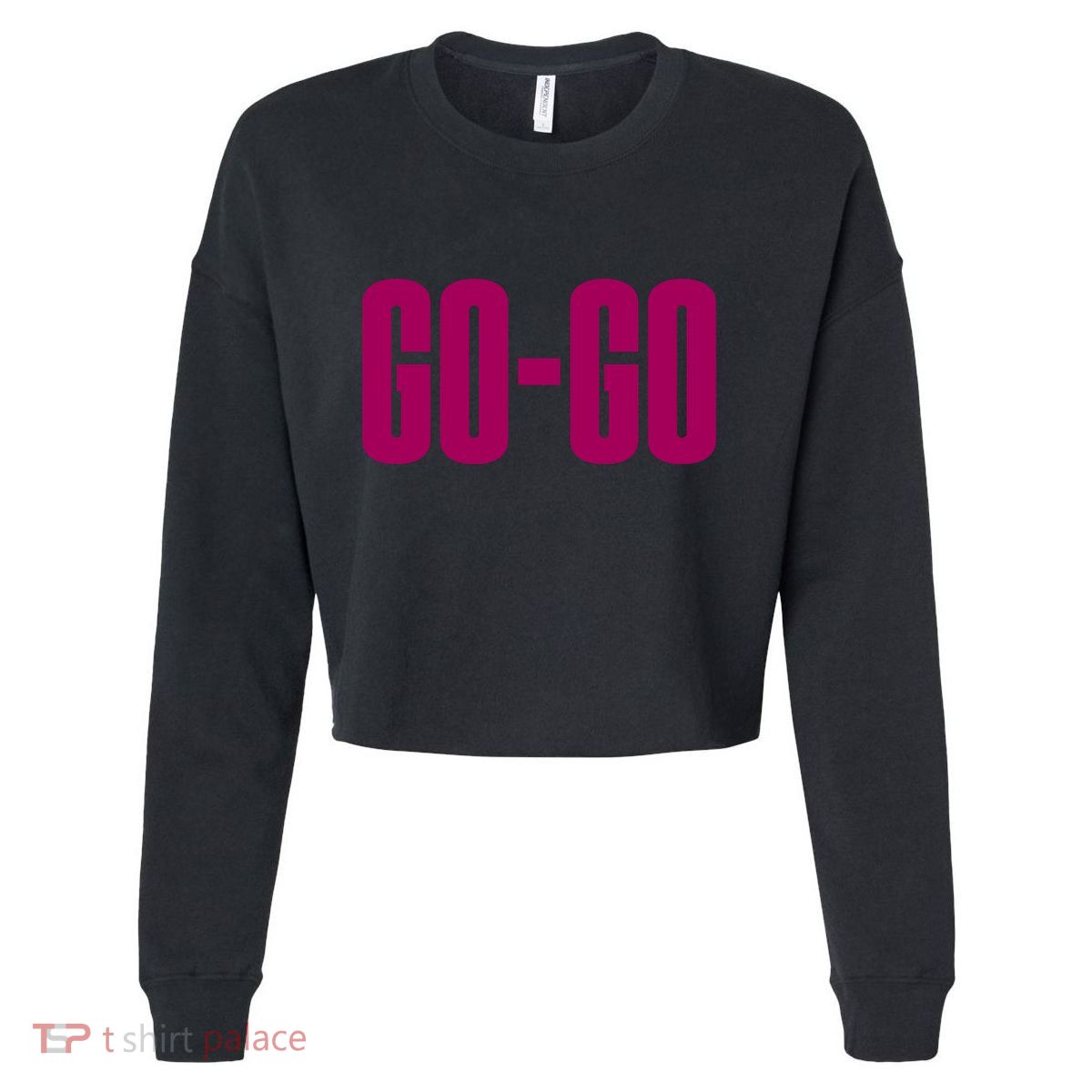 Wham Gogo With Pink Text Cropped Pullover Crew