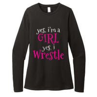 Wrestler Girl Wrestling Vintage Womens CVC Long Sleeve Shirt