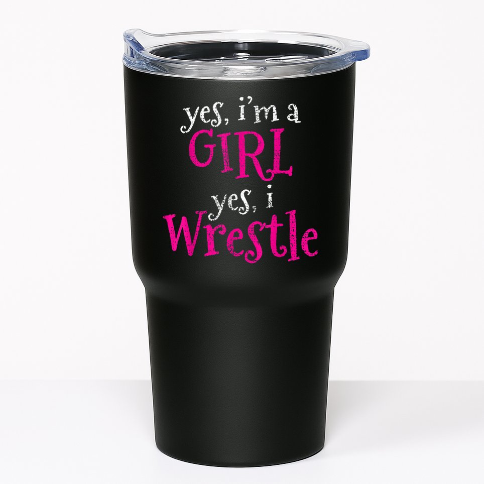 Wrestler Girl Wrestling Vintage Tumbler