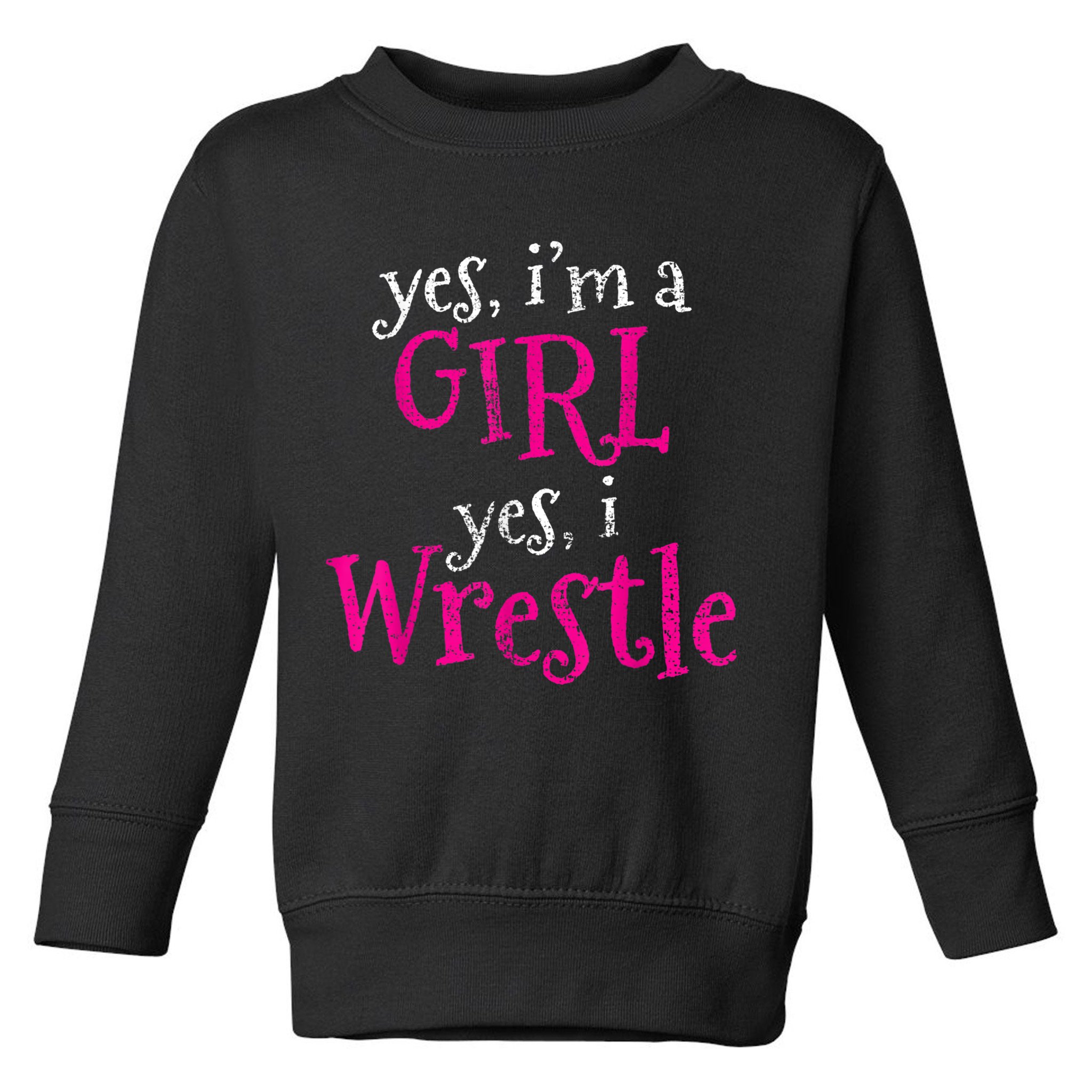 Wrestler Girl Wrestling Vintage Toddler Sweatshirt
