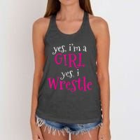 Wrestler Girl Wrestling Vintage Women's Knotted Racerback Tank