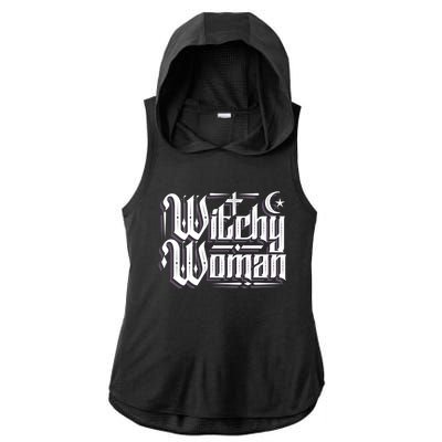 Witchy Gift Wicca Moon Great Gift Ladies PosiCharge Tri-Blend Wicking Draft Hoodie Tank