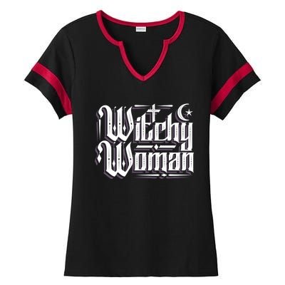 Witchy Gift Wicca Moon Great Gift Ladies Halftime Notch Neck Tee