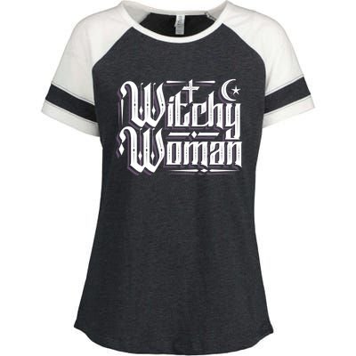 Witchy Gift Wicca Moon Great Gift Enza Ladies Jersey Colorblock Tee