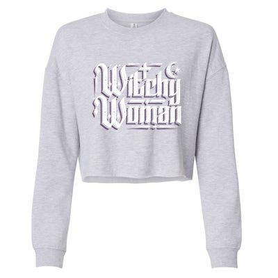 Witchy Gift Wicca Moon Great Gift Cropped Pullover Crew