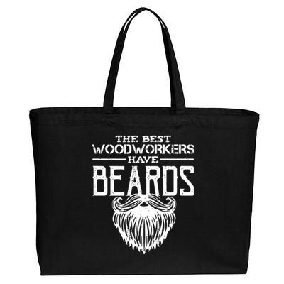 Woodworking Gift Woodworker Carpentry Beard Cotton Canvas Jumbo Tote