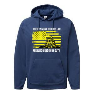 Whentyrannybecomeslawrebellionbecomesdutysnake Gift Performance Fleece Hoodie