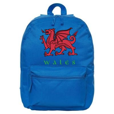 Wales Gift Welsh Red Dragon Cymru 16 in Basic Backpack