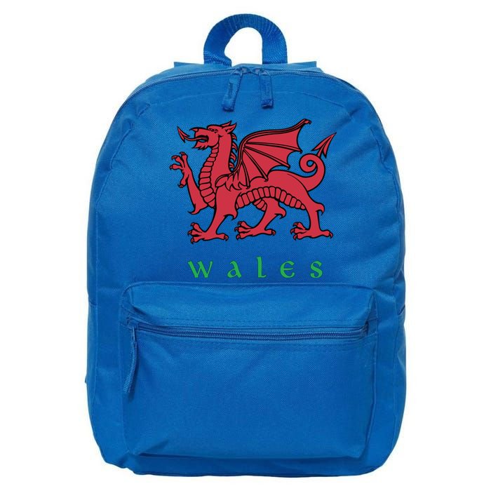 Wales Gift Welsh Red Dragon Cymru 16 in Basic Backpack