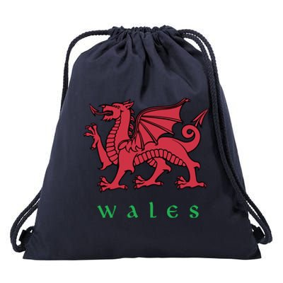 Wales Gift Welsh Red Dragon Cymru Drawstring Bag