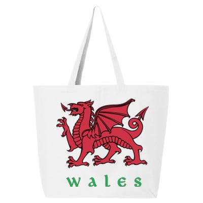 Wales Gift Welsh Red Dragon Cymru 25L Jumbo Tote