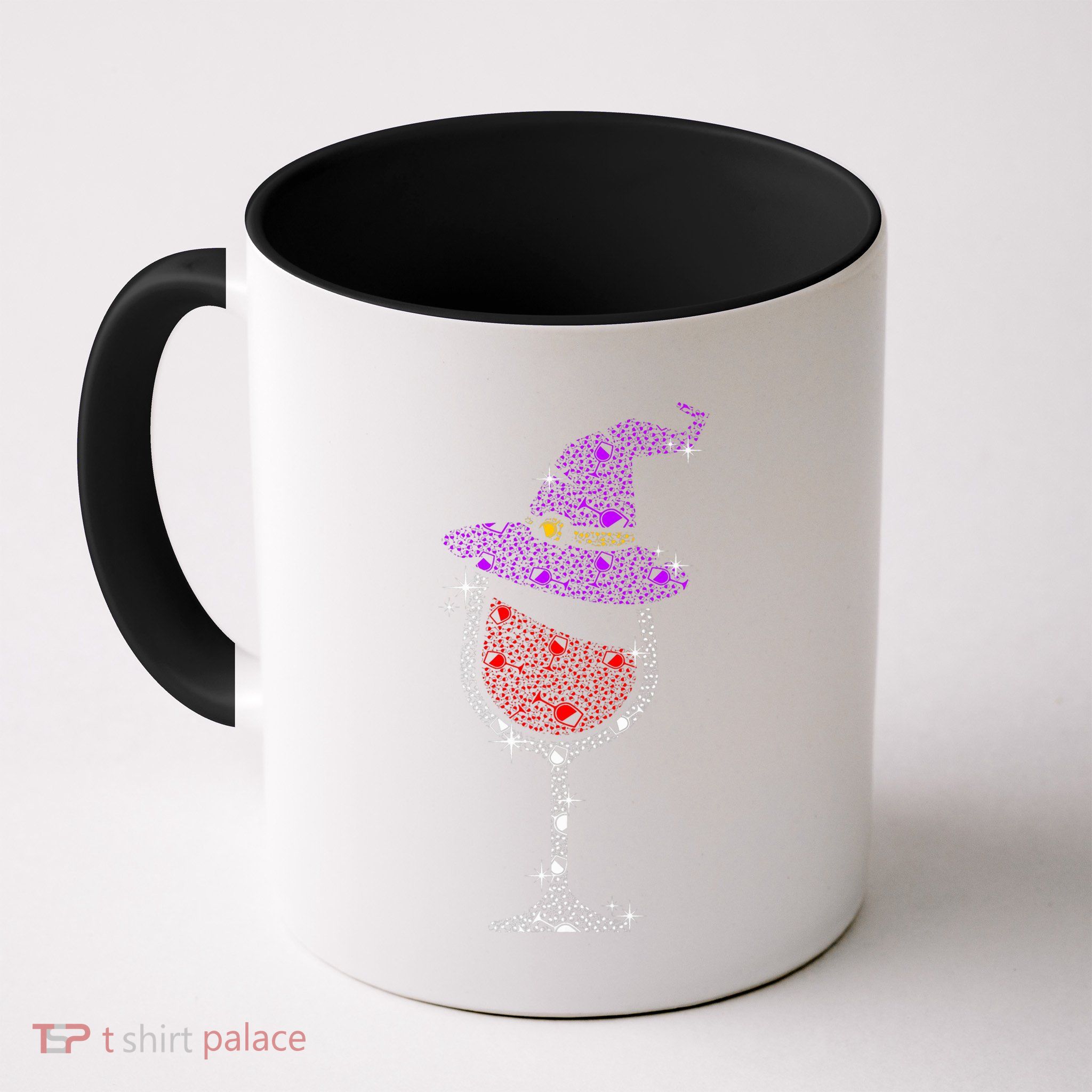 Wine Glass Witch Bling Rhinestone Halloween Spooky Party Mug